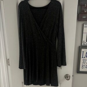 Express Charcoal Long Sleeve Dress